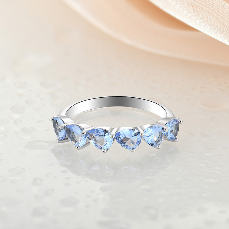 Blue Sapphire Flower Ring
