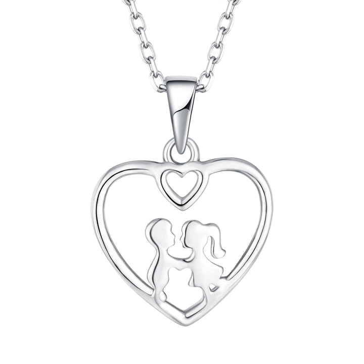 Boy And Girl Silver Necklace