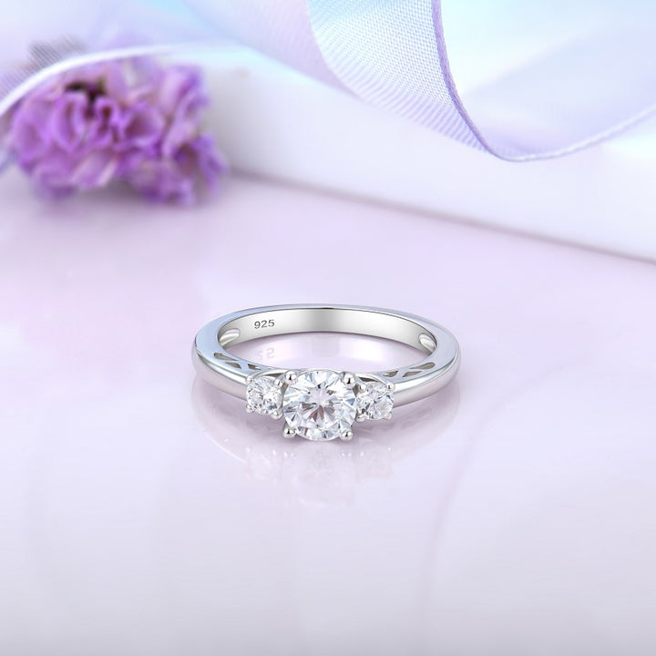 Silver Openwork Trilogy Ring