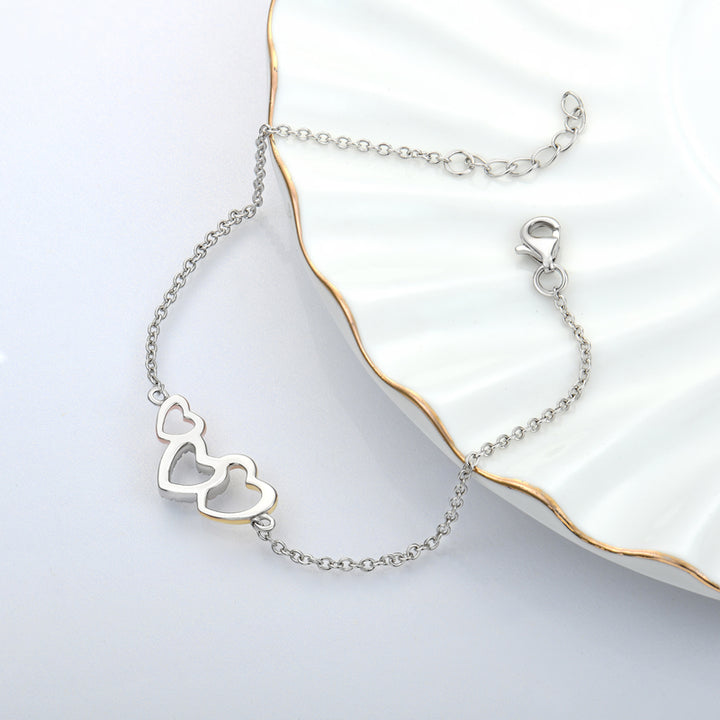 Threble Heart Open Bracelet