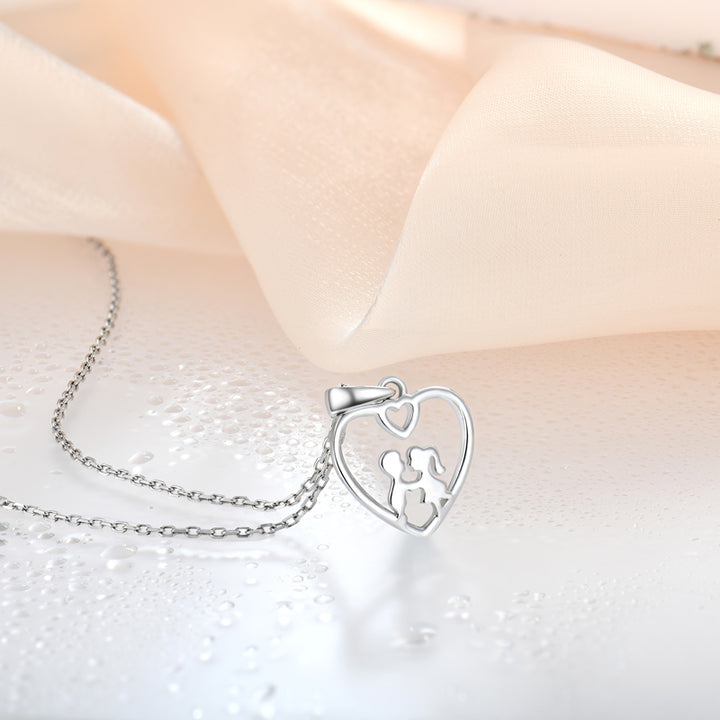 Boy And Girl Silver Necklace
