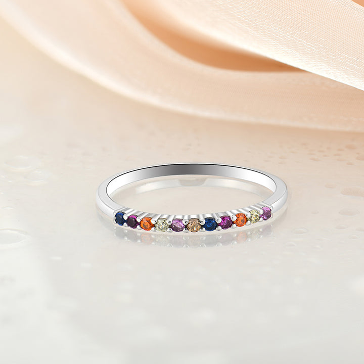 Rainbow Half Eternity Ring