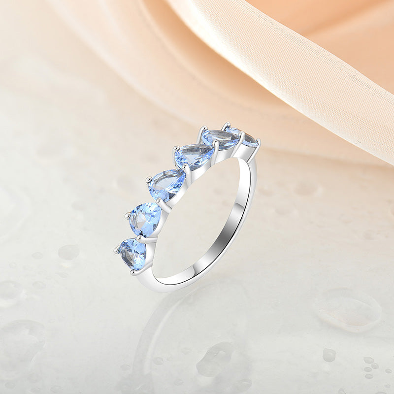 Blue Sapphire Flower Ring