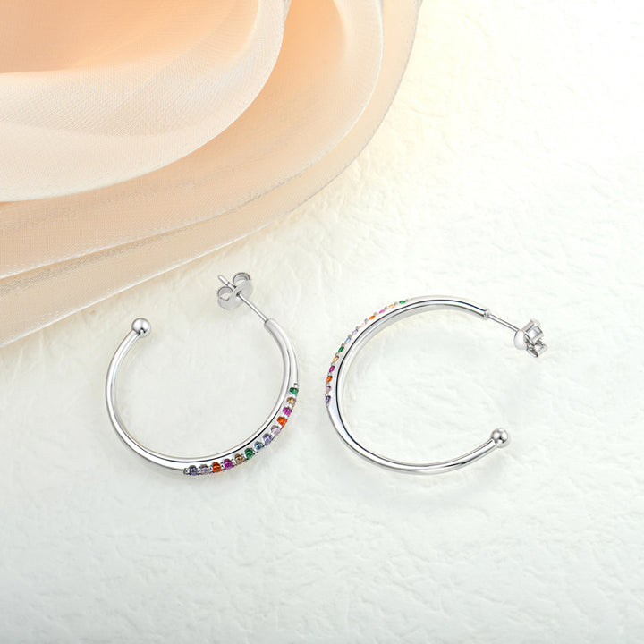 Rainbow Huggie Earrings