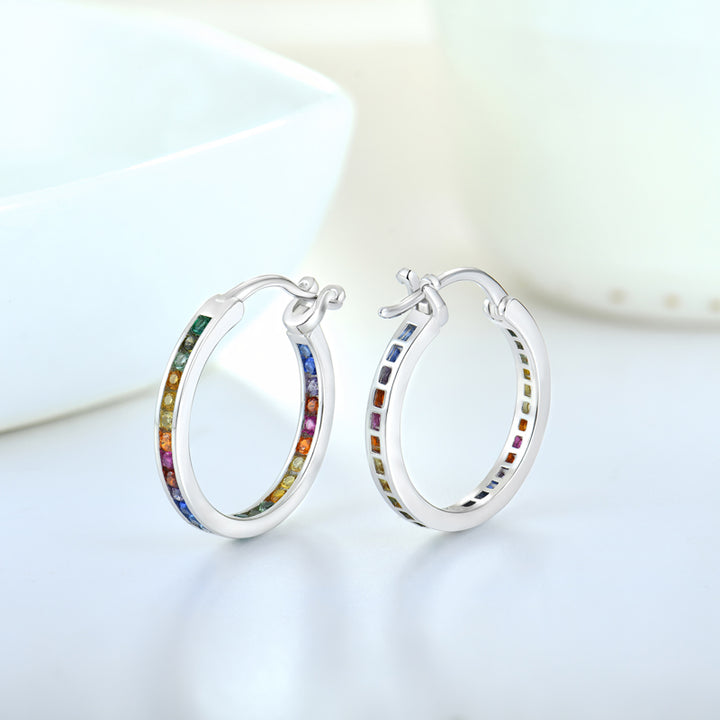 Rainbow Huggie Earrings