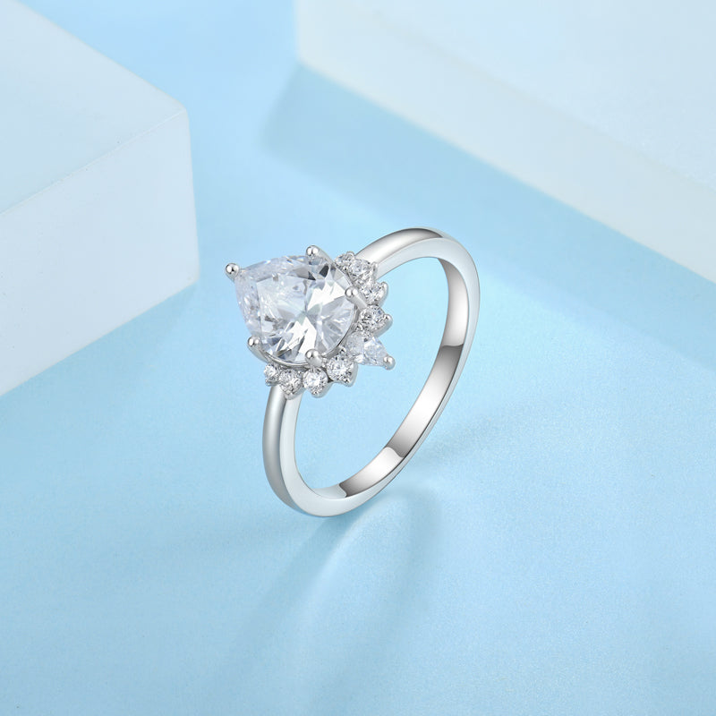 Moissanite Teardrop Engagement Ring