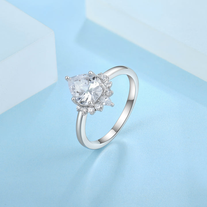 Moissanite Teardrop Engagement Ring