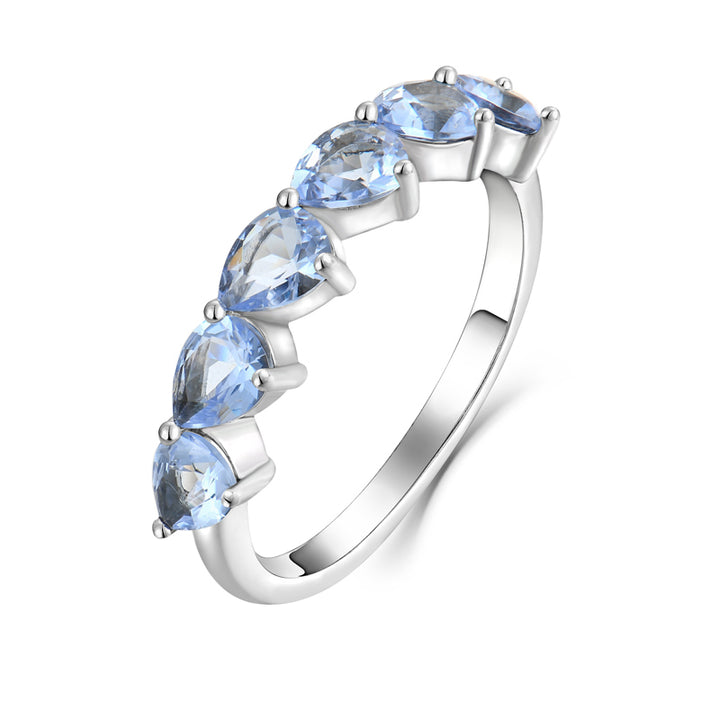 Blue Sapphire Flower Ring