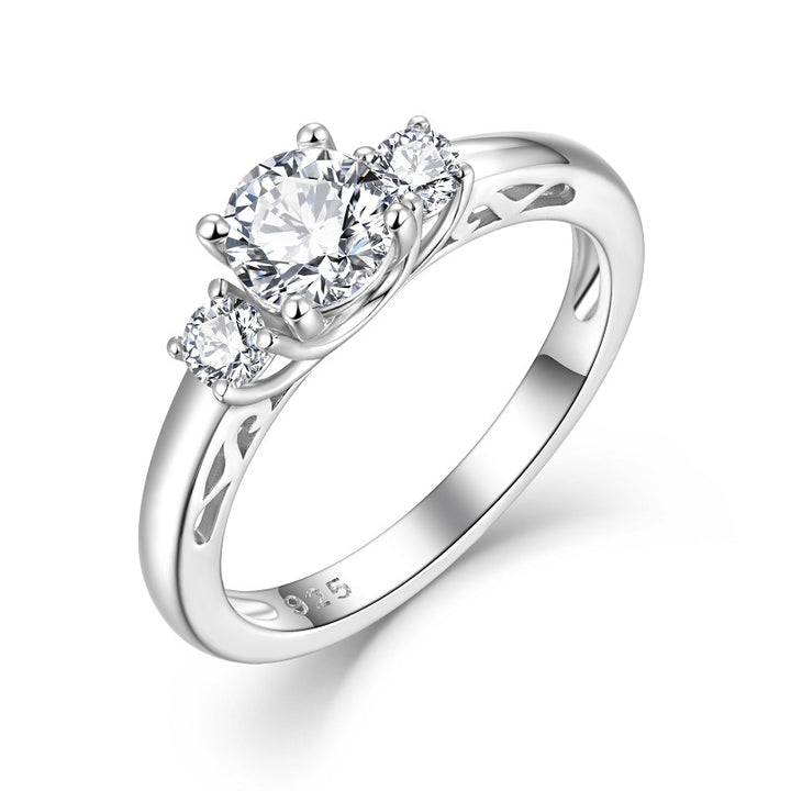 Silver Openwork Trilogy Ring