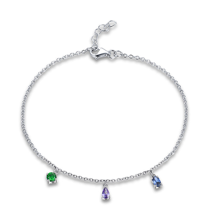 Silver Crystal Dangle Bracelet